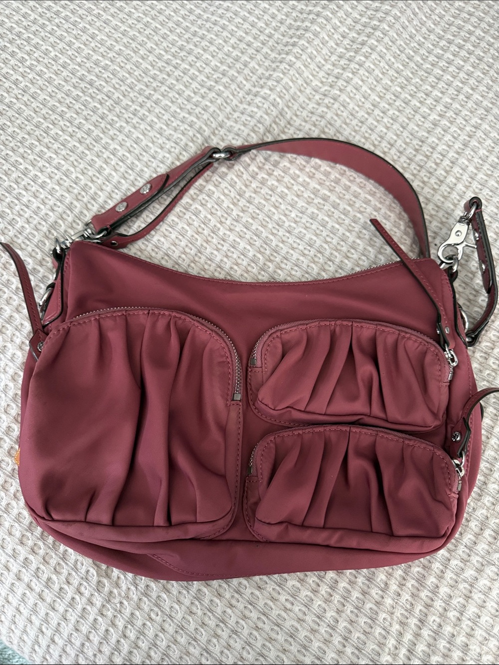 MZ Wallace Gathered Pocket Shoulder Bag - Rosewood